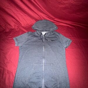 Nike gray short sleeves hoodie